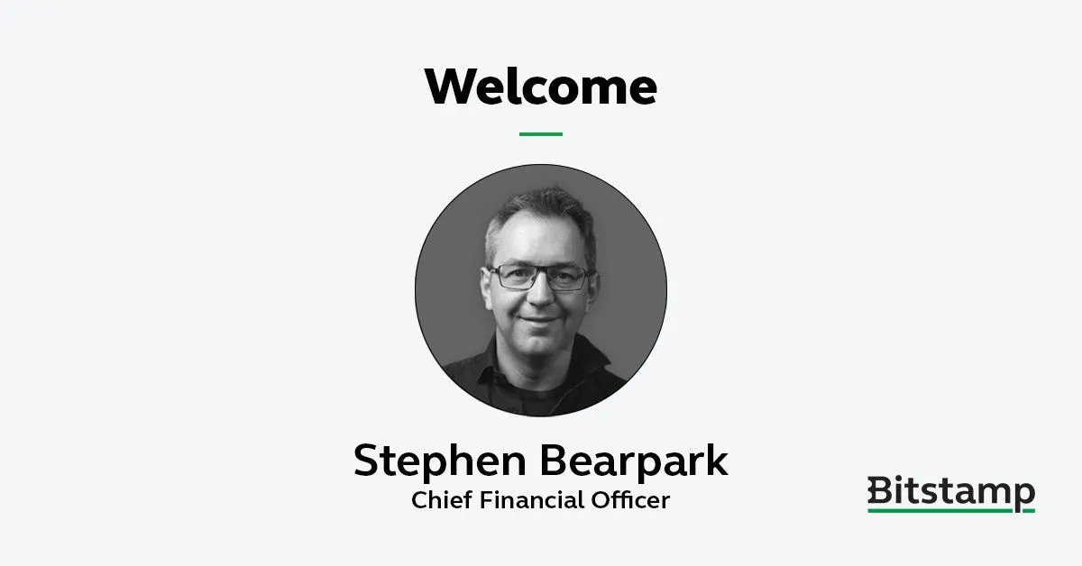 Welcoming Stephen Bearpark as Bitstamp’s Chief Financial Officer